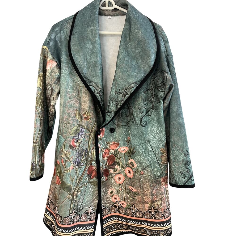 Womens Jacket S Botanical Boho Chic Fairy Artsy Lightweight